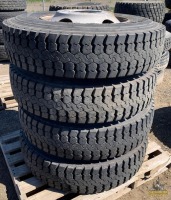 (4) Firestone 11R22.5 16PR Tires W/ Rims