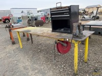 10'x3' Steel Workbench w/5" Vise & Toolbox