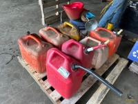 Assorted Fuel Cans and Funnels