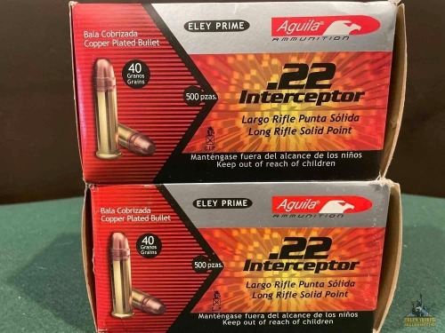 (2) Aguila Interceptor 22LR Ammo Boxes