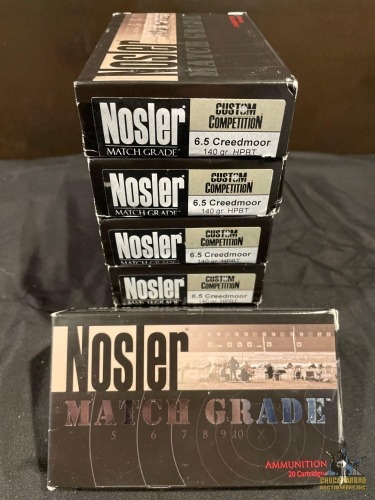 (7) Nosler 6.5 Creedmor Ammo Boxes