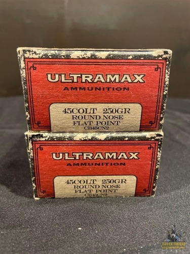 (2) Ultramax 45 Colt Ammo Boxes