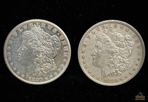 (2) 1880 Morgan Silver Dollar