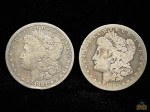 (2) 1881-S Morgan Silver Dollar