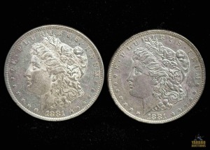 (2) 1881-O Morgan Silver Dollar