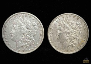 (2) 1881-P Morgan Silver Dollar