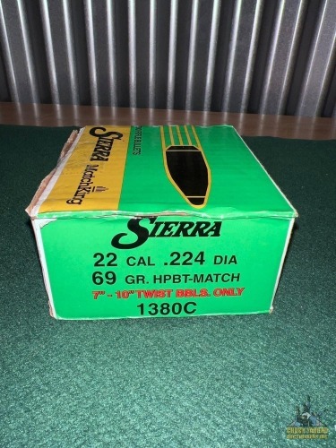 Box of Sierra .224 69 Grain Bullets