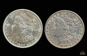 (2) 1882-S Morgan Silver Dollars