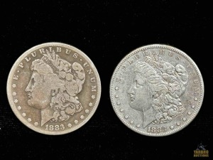 (2) 1883-S Morgan Silver Dollars