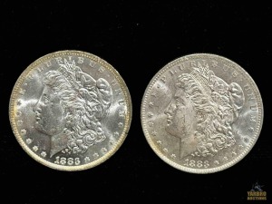 (2) 1883-O Morgan Silver Dollars