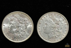 (2) 1884 Morgan Silver Dollar