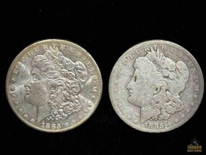 (2) 1885-O Morgan Silver Dollars