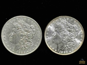 (2) 1886-P Morgan Silver Dollars