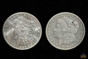 (2) 1886 Morgan Silver Dollars