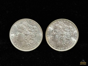 (2) 1887-P Morgan Silver Dollars