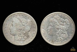 (2) 1887-S Morgan Silver Dollars