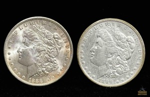 (2) 1888-P Morgan Silver Dollar