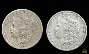 (2) 1888-O Morgan Silver Dollar