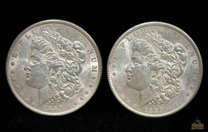 (2) 1889-P Morgan Silver Dollars