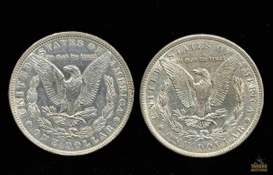 (2) 1890-P Morgan Silver Dollar