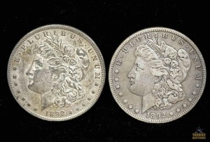 (2) 1892 Morgan Silver Dollars