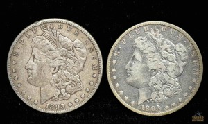 (2) 1893 Morgan Silver Dollars