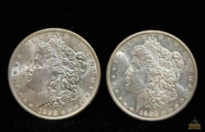 (2) 1889-O Morgan Silver Dollar