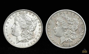 (2) 1900-O Morgan Silver Dollar