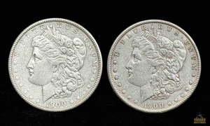 (2) 1900-P Morgan Silver Dollar