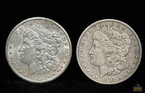 (2) 1902 Morgan Silver Dollar