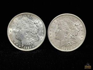 (2) 1921-P Morgan Silver Dollars