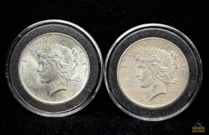 (2) 1922 Peace Dollar