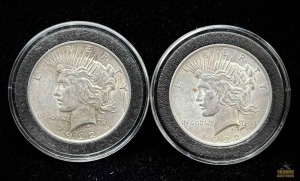 (2) 1922 Peace Dollars