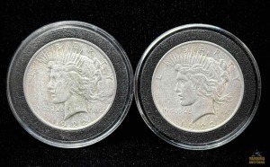 (2) 1922 Peace Dollars