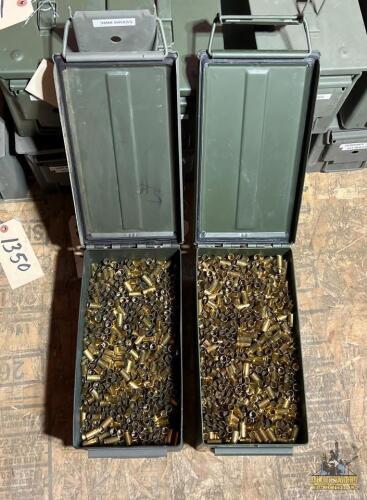 (2) Ammo Cans Lake City 9mm-Once Fired Brass