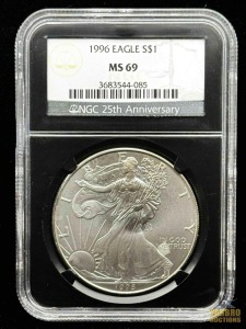 1996 American Eagle Silver Dollar 25th Anniversary