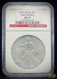 2001 First Strike American Eagle Silver Dollar