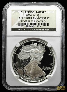 2006-W American Eagle Silver DollarEagle 20th Anniversary