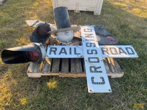 Railroad Crossing Sign, Lights and Arrow