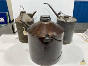 (3) Railroad Kerosene Cans