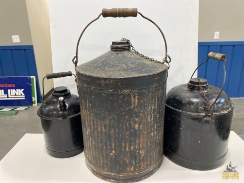 (3) Railroad Kerosene Cans