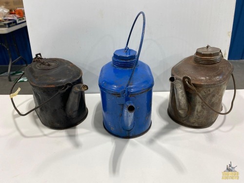 (3) Railroad Kerosene Cans