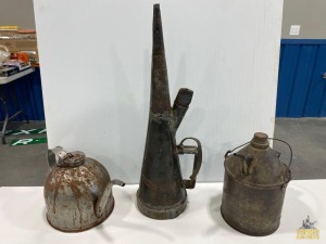 (3) Railroad Kerosene Cans