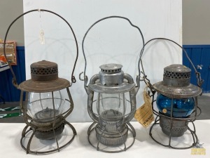 (3) Railroad Signal Lanterns