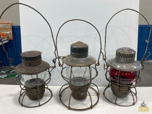 (3) Railroad Signal Lanterns