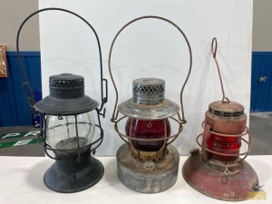 (3) Railroad Signal Lanterns