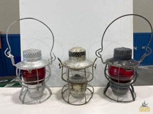 (3) Railroad Signal Lanterns