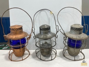 (3) Railroad Signal Lanterns