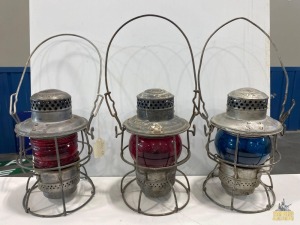 (3) Railroad Signal Lanterns