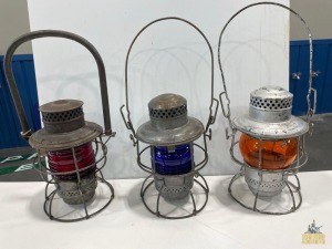 (3) Railroad Signal Lanterns